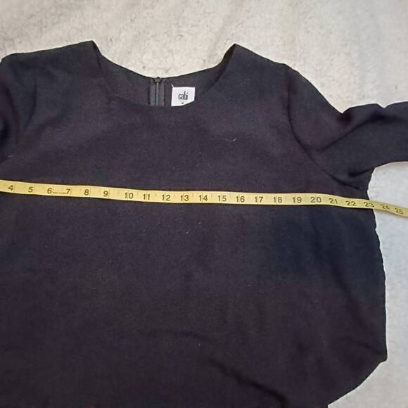 Cabi Indulgence top black cinched waist 3/4 sleeve size M - Picture 10 of 10